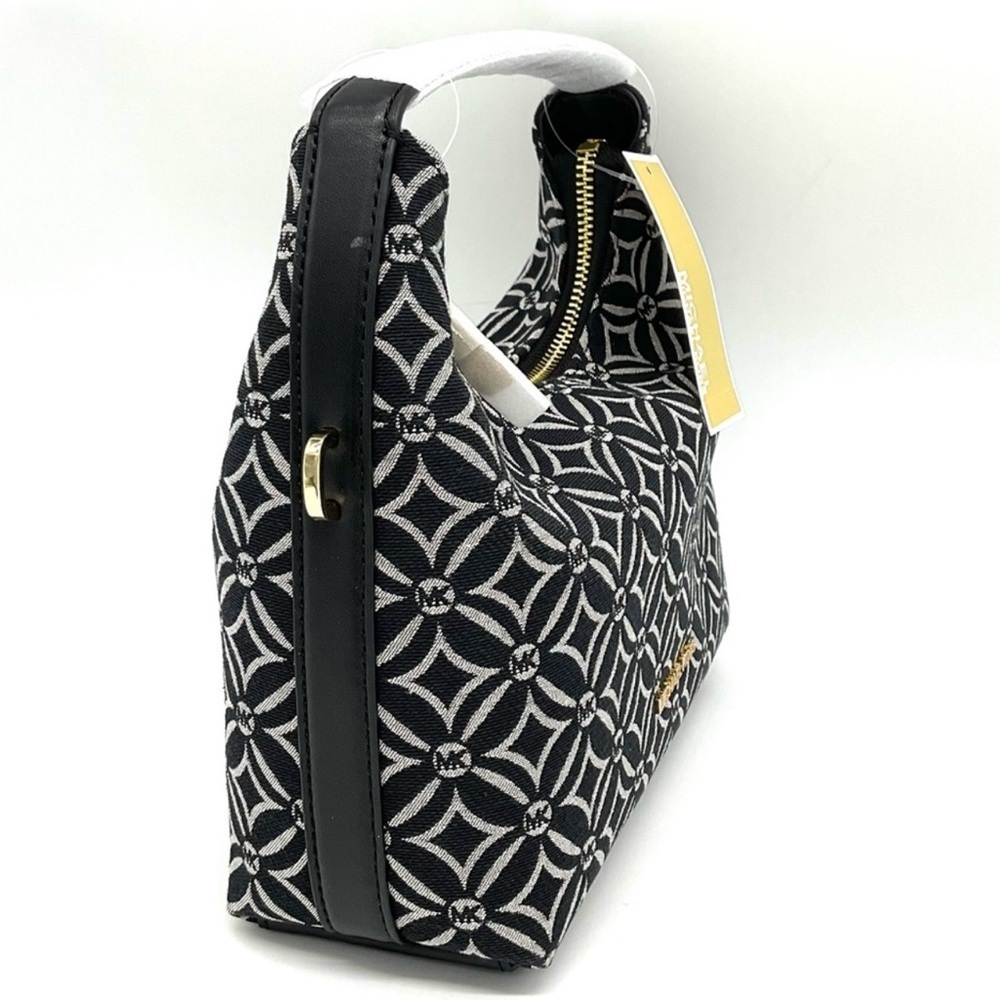 Michael Kors Ember Small Logo Jacquard Messenger Bag Black - Picture 4 of 11